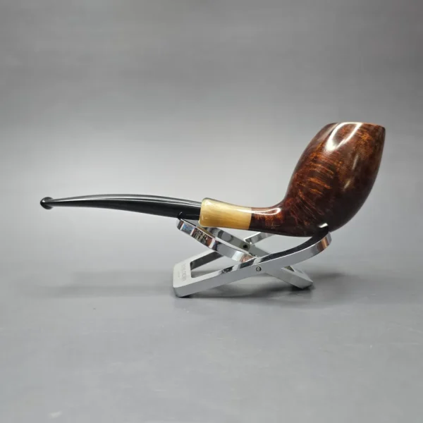 MBSD Briars Modern Masters 3 Smooth Tulip w/ Faux Horn Handmade Briar Pipe, New - Image 4