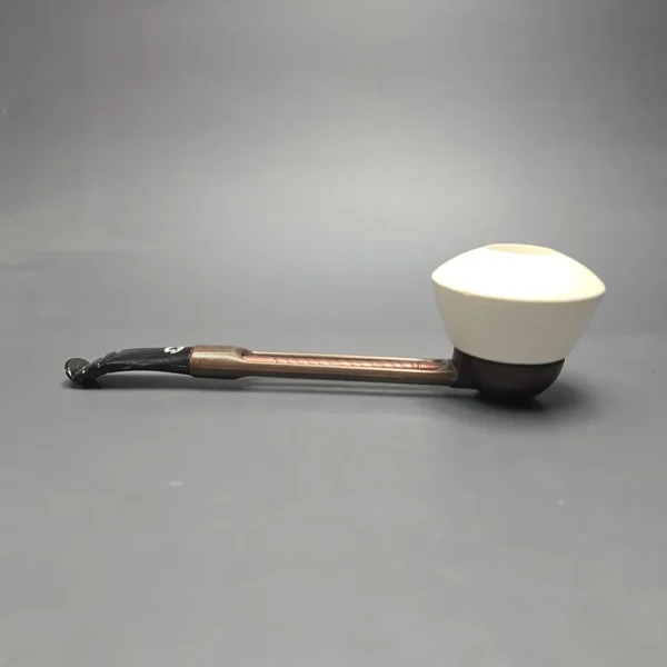 Falcon Extra Curved Dental w/ MBSD Meerschaum Rhodesian Block Meerschaum Bowl Pipe, New - Image 4