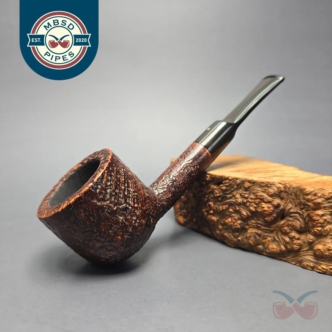 Savinelli (Pre-1970s) Punto Oro 1018 Sandblasted Pot Estate Briar Pipe, Italian Estates