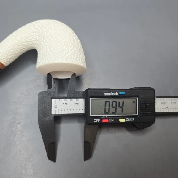 MBSD Meerschaum Deluxe Partially Rusticated Calabash Calabash Block Meerschaum Pipe, Briar-Mortise, New - Image 13