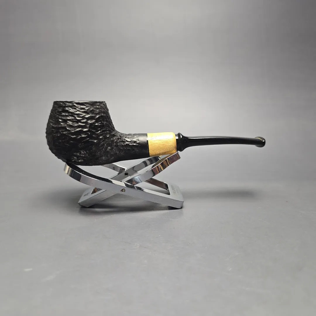 MBSD Briars by Piero Vitale Black Rusticated Author w/ Boxwood, Briar Pipe, New - Image 2