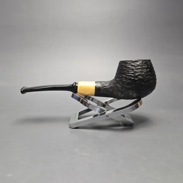MBSD Briars by Piero Vitale Black Rusticated Author w/ Boxwood, Briar Pipe, New - Image 4