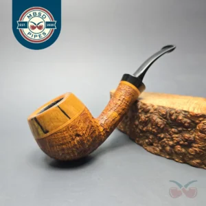 Papa Bear's Pipes by Tim Beaumont Sandblasted Apple w/ Spalted Poplar Handmade Briar Pipe, New