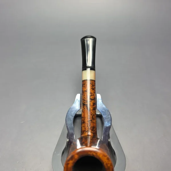 Brentegani Smooth Contrast Nosewarmer Lovat w/ Horn Handmade Briar Pipe, New - Image 10
