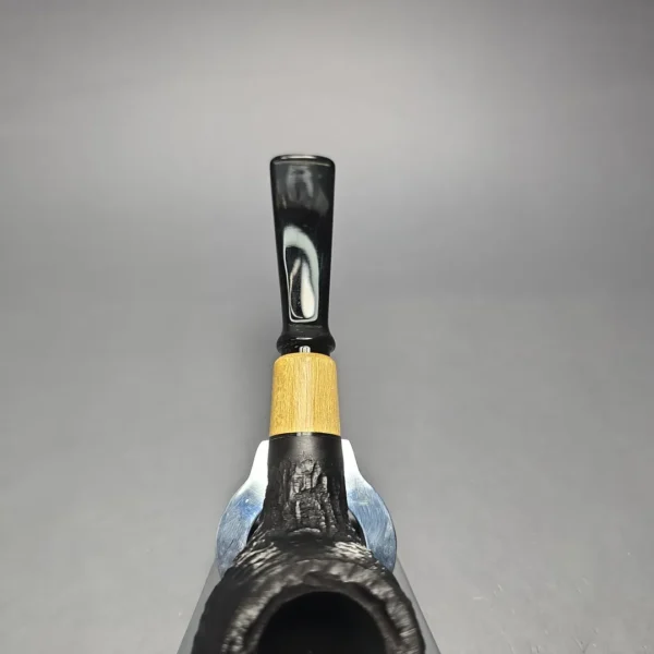 MBSD Briars by Piero Vitale Black Rusticated Author w/ Boxwood, Briar Pipe, New - Image 8