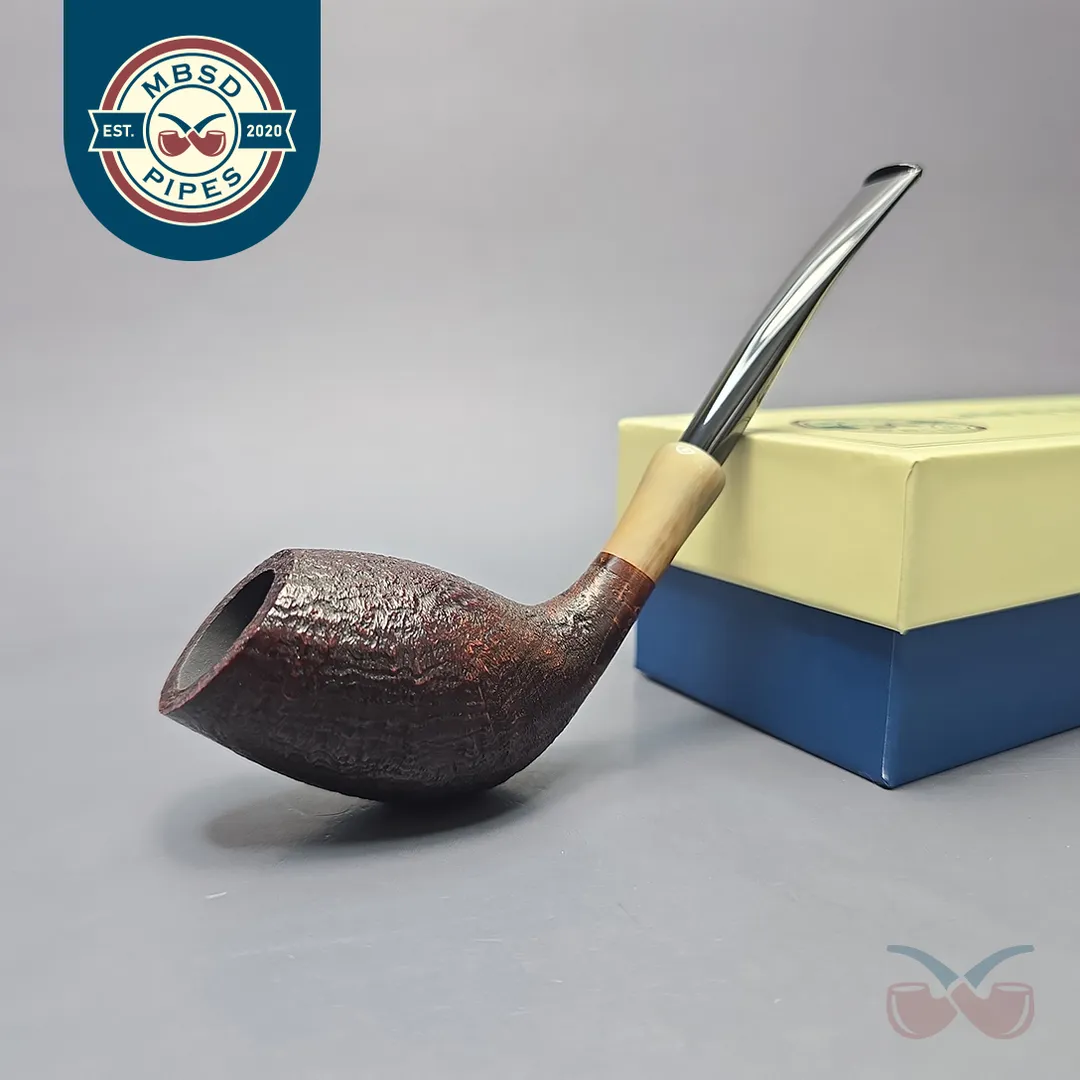 MBSD Briars Modern Masters 3 Sandblasted Tulip w/ Faux Horn Handmade Briar Pipe, New