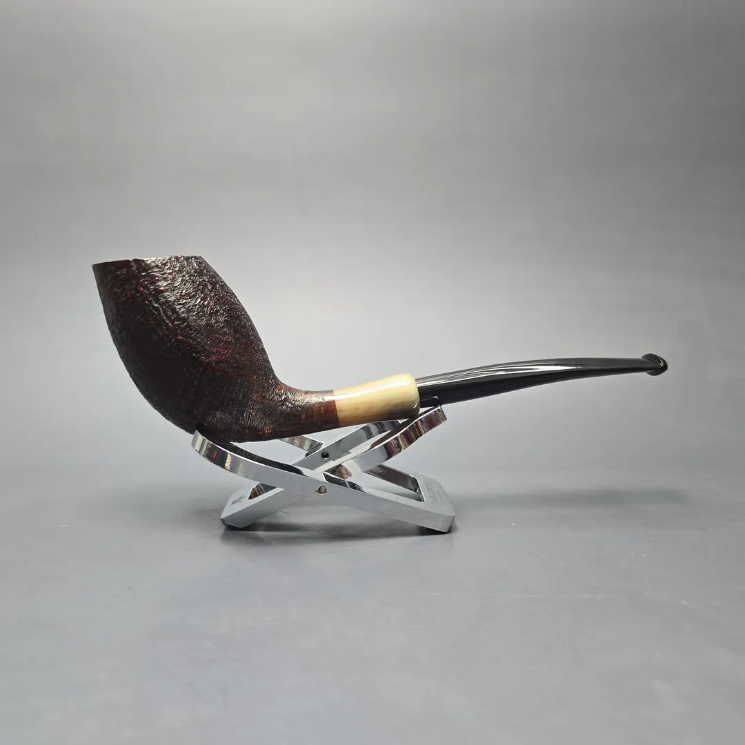 MBSD Briars Modern Masters 3 Sandblasted Tulip w/ Faux Horn Handmade Briar Pipe, New - Image 2