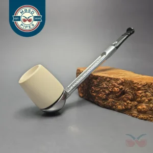 Falcon Chrome Dental w/ MBSD Meerschaum Brandy Block Meerschaum Bowl Pipe, New
