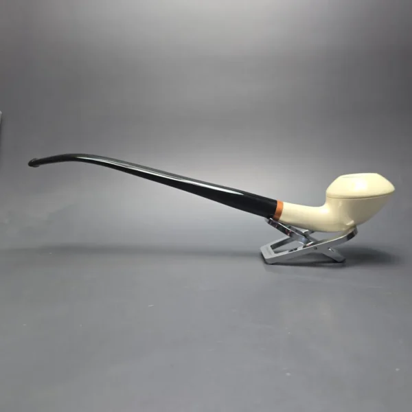 MBSD Meerschaum Deluxe Smooth Churchwarden Rhodesian Block Meerschaum Pipe, Briar-Mortise, New - Image 5