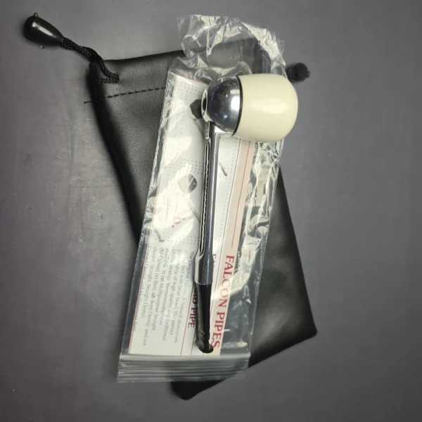 Falcon Chrome Dental w/ MBSD Meerschaum Rhodesian Block Meerschaum Bowl Pipe, New - Image 12