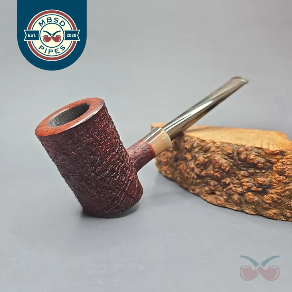 Pipe Tristan Partially Sandblasted Poker with Horn (New)