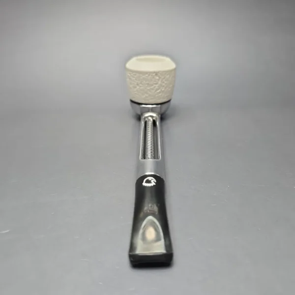 Falcon Chrome Curved w/ MBSD Meerschaum Dublin Block Meerschaum Bowl Pipe, New - Image 5