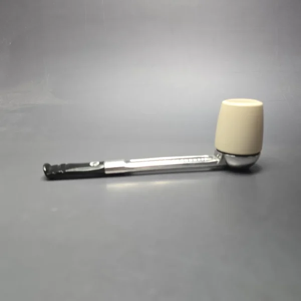 Falcon Chrome Dental w/ MBSD Meerschaum Brandy Block Meerschaum Bowl Pipe, New - Image 4