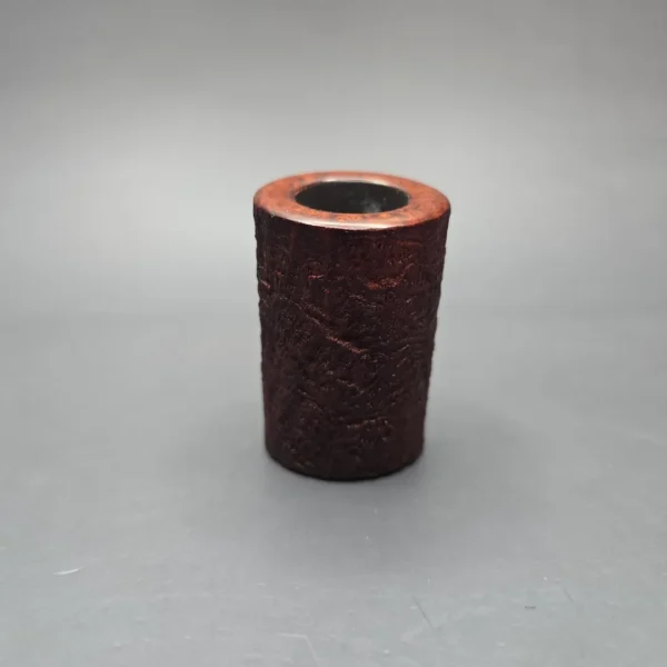 Pipe Tristan Partially Sandblasted Poker w/ Horn Handmade Briar Pipe, New - Image 3