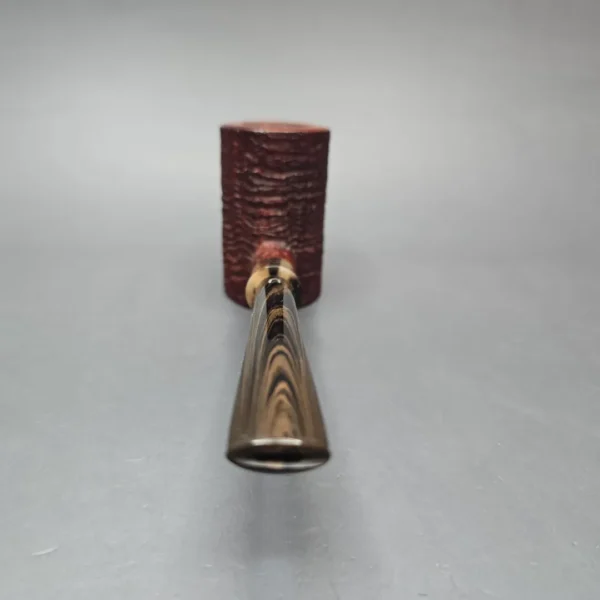 Pipe Tristan Partially Sandblasted Poker w/ Horn Handmade Briar Pipe, New - Image 5