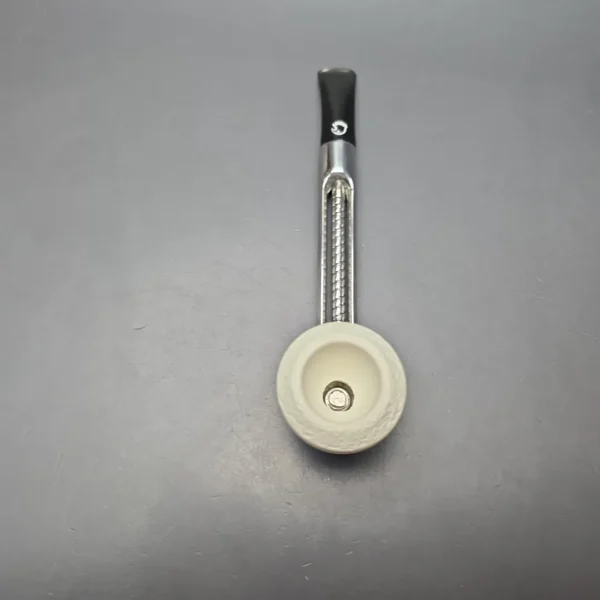 Falcon Chrome Curved w/ MBSD Meerschaum Dublin Block Meerschaum Bowl Pipe, New - Image 9