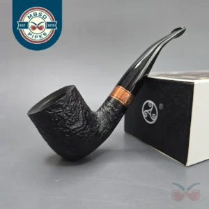 Rattray's Distillery Black 106 Sandblasted Bent Billiard Estate Briar Pipe, Unsmoked, 9mm