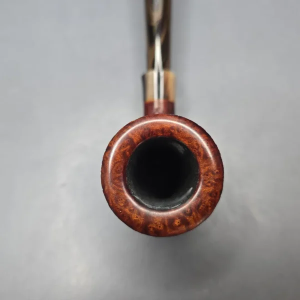 Pipe Tristan Partially Sandblasted Poker w/ Horn Handmade Briar Pipe, New - Image 7