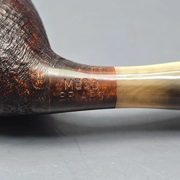 MBSD Briars Modern Masters 3 Sandblasted Tulip w/ Faux Horn Handmade Briar Pipe, New - Image 12