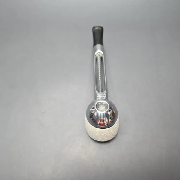 Falcon Chrome Curved w/ MBSD Meerschaum Dublin Block Meerschaum Bowl Pipe, New - Image 10