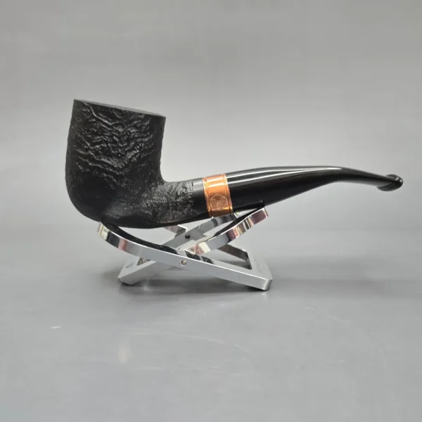 Rattray's Distillery Black 106 Sandblasted Bent Billiard Estate Briar Pipe, Unsmoked, 9mm - Image 13