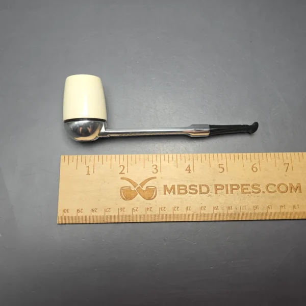 Falcon Chrome Dental w/ MBSD Meerschaum Brandy Block Meerschaum Bowl Pipe, New - Image 10