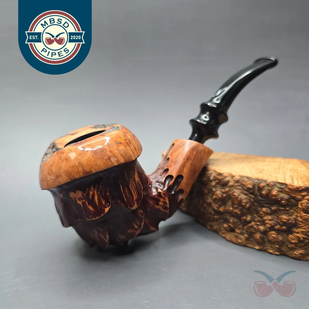 Nording Spruce Cone Partially Rusticated Freehand Estate Briar Pipe, Unsmoked