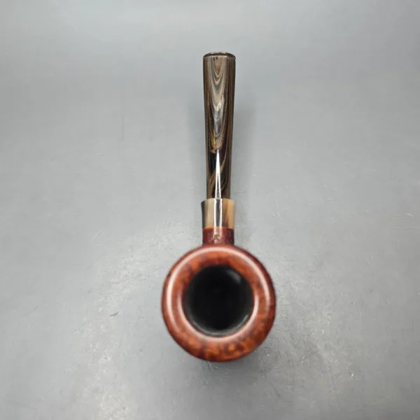 Pipe Tristan Partially Sandblasted Poker w/ Horn Handmade Briar Pipe, New - Image 9