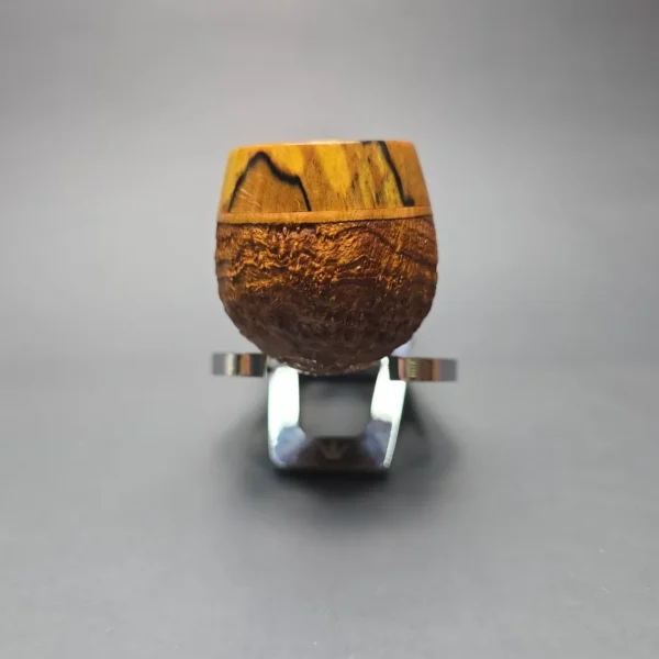Papa Bear's Pipes by Tim Beaumont Sandblasted Apple w/ Spalted Poplar Handmade Briar Pipe, New - Image 12