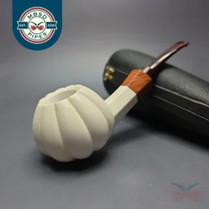 MBSD Meerschaum Premier Panel Shank Tomato w/ Case & Tamper Meerschaum Pipe, New