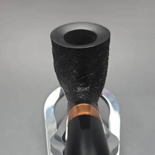 Rattray's Distillery Black 106 Sandblasted Bent Billiard Estate Briar Pipe, Unsmoked, 9mm - Image 9
