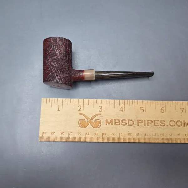 Pipe Tristan Partially Sandblasted Poker w/ Horn Handmade Briar Pipe, New - Image 12