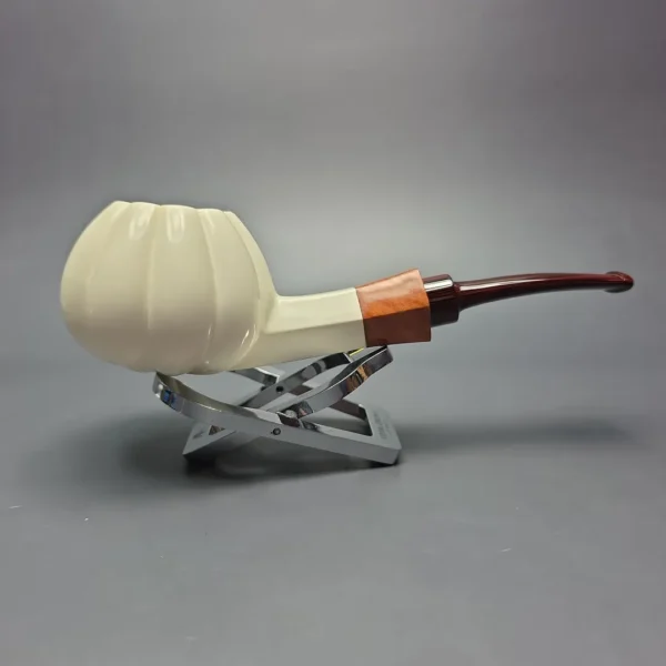 MBSD Meerschaum Premier Panel Shank Tomato w/ Case & Tamper Meerschaum Pipe, New - Image 3