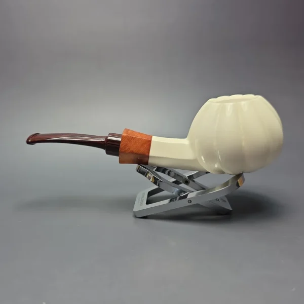 MBSD Meerschaum Premier Panel Shank Tomato w/ Case & Tamper Meerschaum Pipe, New - Image 5