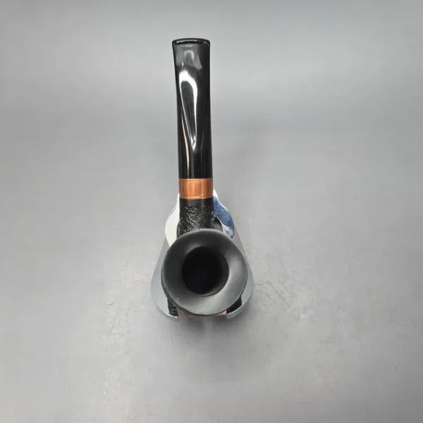 Rattray's Distillery Black 106 Sandblasted Bent Billiard Estate Briar Pipe, Unsmoked, 9mm - Image 7