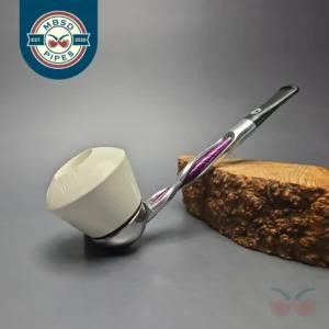 Falcon Shillelagh Purple w/ MBSD Meerschaum Rhodesian Block Meerschaum Bowl Pipe, New