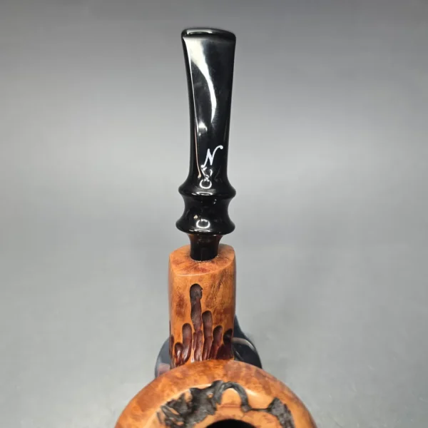 Nording Spruce Cone Partially Rusticated Freehand Estate Briar Pipe, Unsmoked - Image 8
