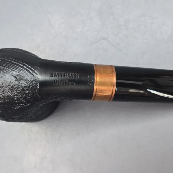 Rattray's Distillery Black 106 Sandblasted Bent Billiard Estate Briar Pipe, Unsmoked, 9mm - Image 5