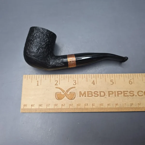Rattray's Distillery Black 106 Sandblasted Bent Billiard Estate Briar Pipe, Unsmoked, 9mm - Image 4