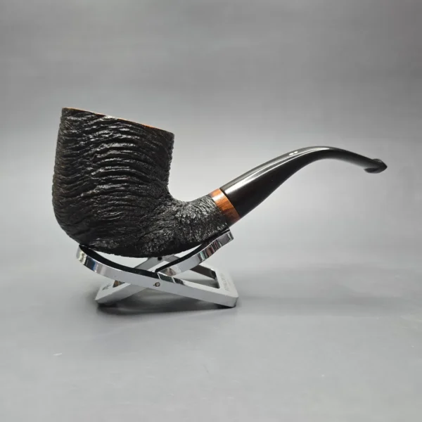 Clarence Mickles 1999 XL Partially Rusticated Bent Pot Estate Briar Pipe, American Estates - Image 14