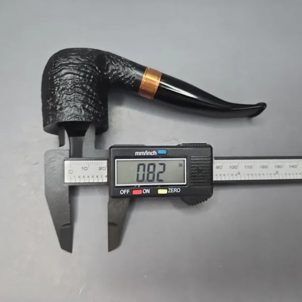 Rattray's Distillery Black 106 Sandblasted Bent Billiard Estate Briar Pipe, Unsmoked, 9mm - Image 3
