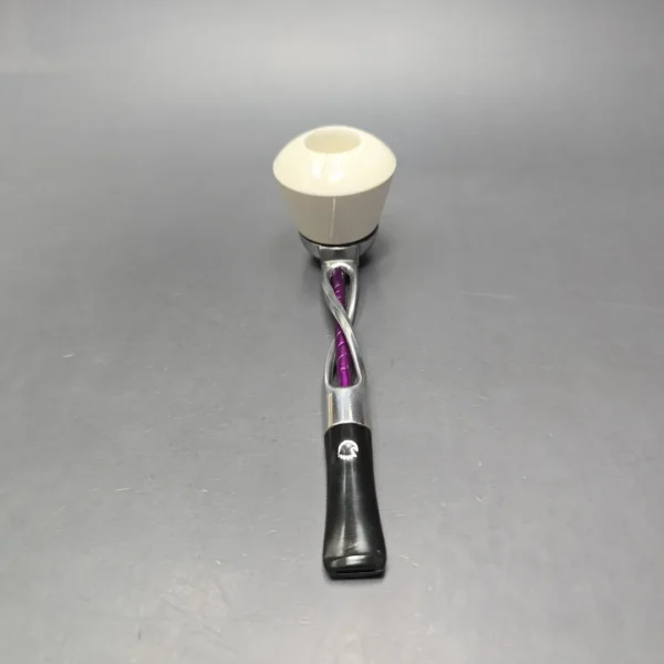 Falcon Shillelagh Purple w/ MBSD Meerschaum Rhodesian Block Meerschaum Bowl Pipe, New - Image 5