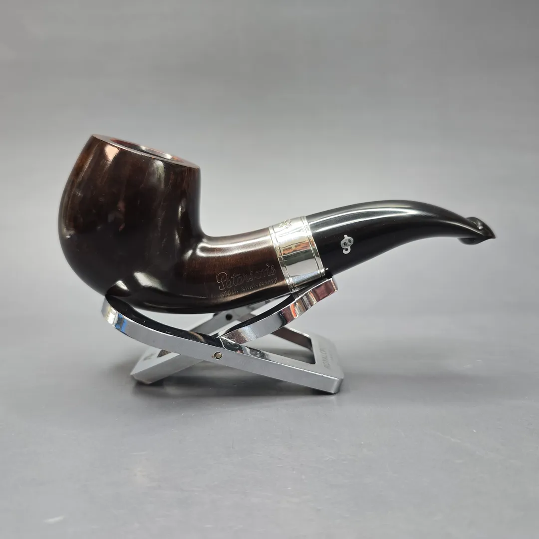 Peterson 160th Anniversary Pat. B Dark Smooth Bent Billiard Briar Pipe, New - Image 2