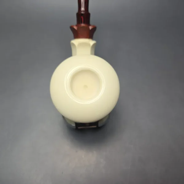 MBSD Meerschaum Premier XL by Bay Pipes Floral Calabash w/ Case & Tamper Block Meerschaum Pipe, New - Image 9