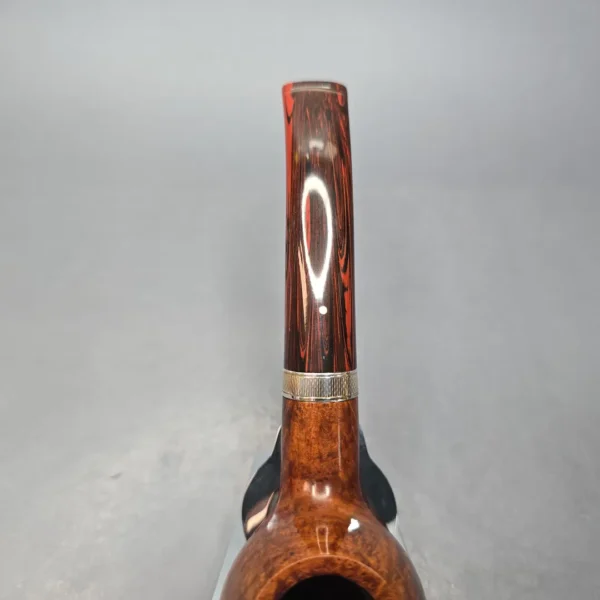 Dunhill 1994 Amber Root Quaint Smooth Author w/ Silver Estate Briar Pipe, Unsmoked - Image 7