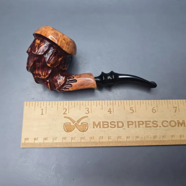 Nording Spruce Cone Partially Rusticated Freehand Estate Briar Pipe, Unsmoked - Image 12