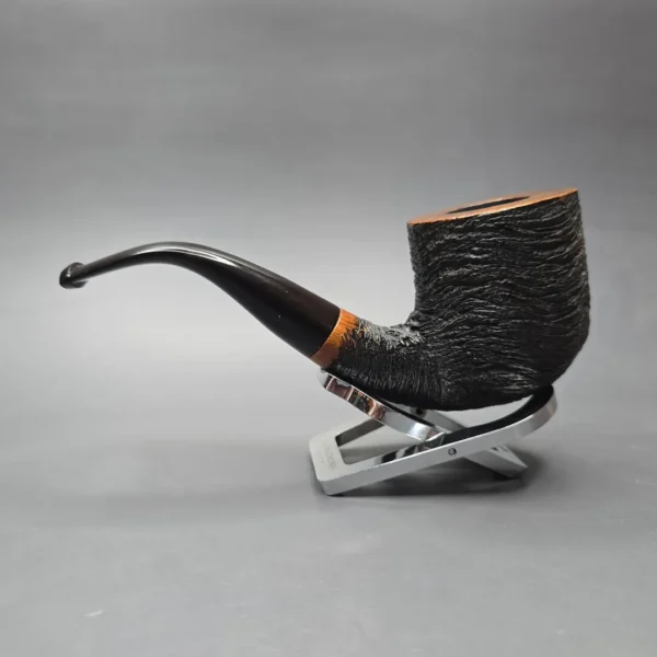 Clarence Mickles 1999 XL Partially Rusticated Bent Pot Estate Briar Pipe, American Estates - Image 12