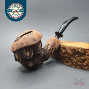 Nording Spruce Matte Partially Rusticated Freehand Estate Briar Pipe, Unsmoked