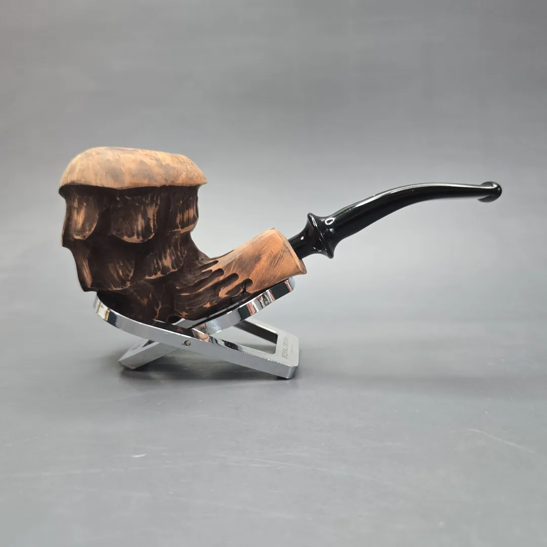 Nording Spruce Matte Partially Rusticated Freehand Estate Briar Pipe, Unsmoked - Image 2