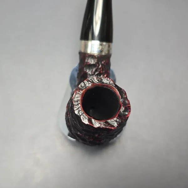 Peterson Cobble XL90 Rusticated & Sandblasted Bent Billiard w/ Silver Briar Pipe, New - Image 8